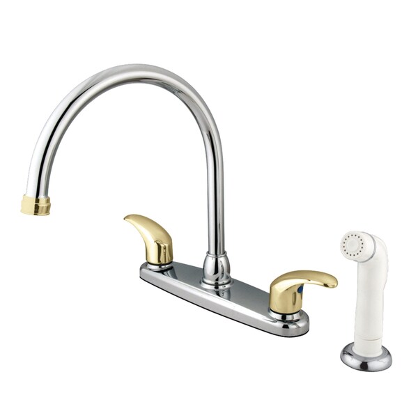 Legacy 8" Centerset Kitchen Faucet, Chrome/Polished Brass